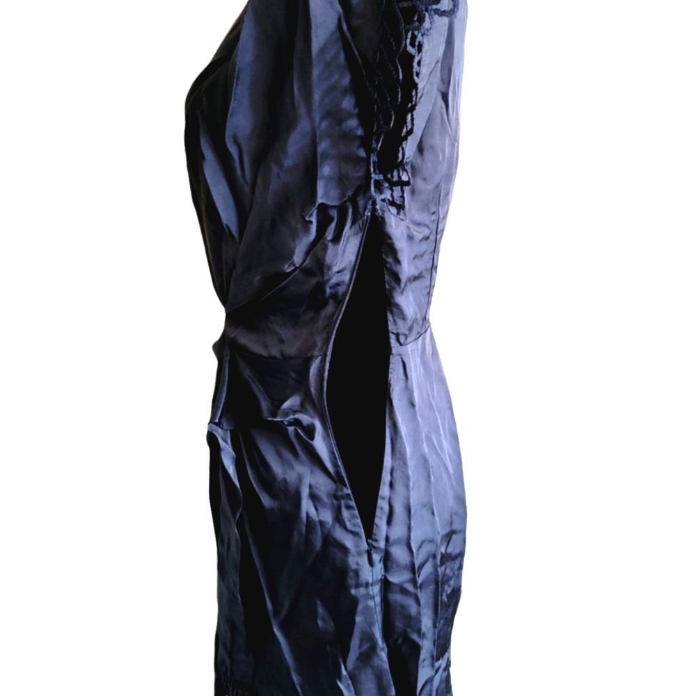BCBGMAXAZRIA Navy Blue Iridescent Wrap Cocktail Dress NEW - Picture 5 of 16